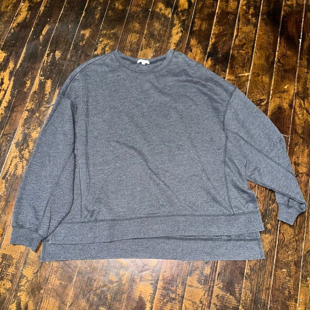Z Supply L washed gray oversized cozy high low sweatshirt